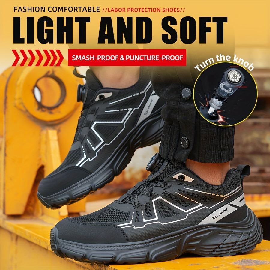 MENGYUXIN Herren Sicherheitsstiefel mit Stahlkappe AntiSmashing KevlarZwischensohle fr Durchstichfestigkeit Sportstil Freizeit OutdoorSchuhe Atmungsaktives Gewebe GanzjahresSchnrstiefel niedrige IndustrieStiefel