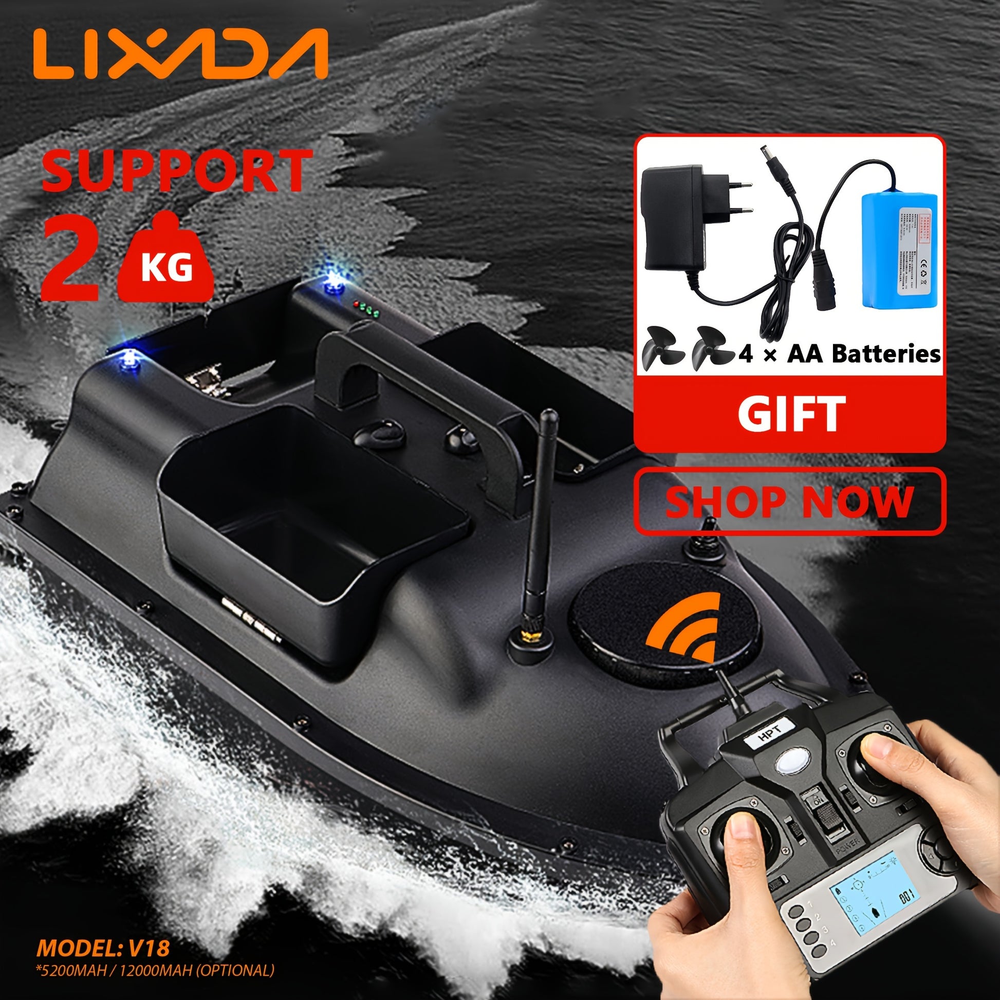 Lixada Kderboot mit 3 Kderbehltern Funkkderboot mit automatischer Rckkehrfunktion