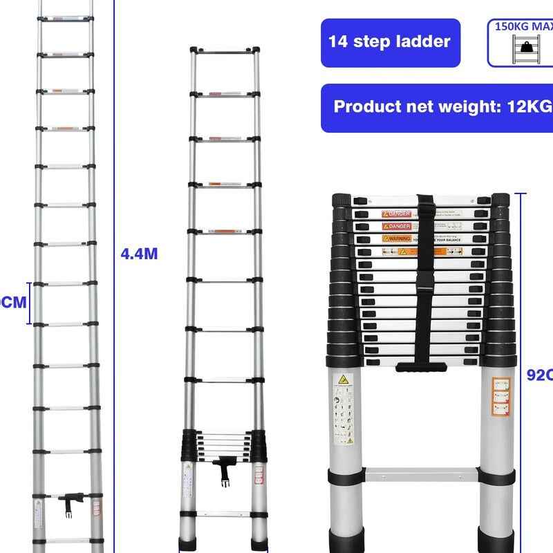 Teleskopleiter Aluminium – bis 150 kg, für Zuhause