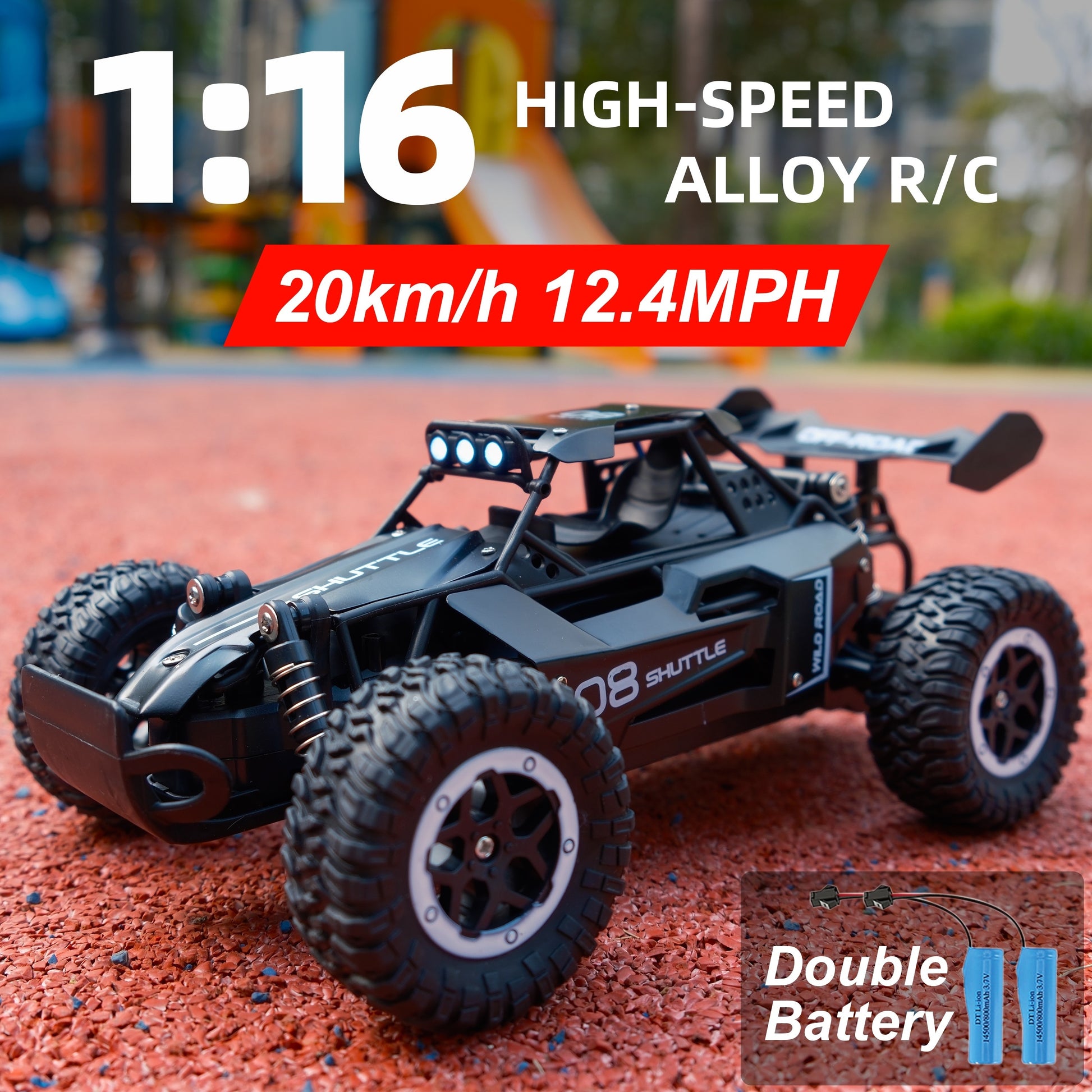 24G Doppelakku 116 RC Auto aus Metall  Crawler mit Geschwindigkeiten bis zu 20 kmh Gelndegngiges OffroadFahrzeug Ferngesteuertes ElektroSpielzeugauto Perfekt als Geschenk zu Halloween und Weihnachten