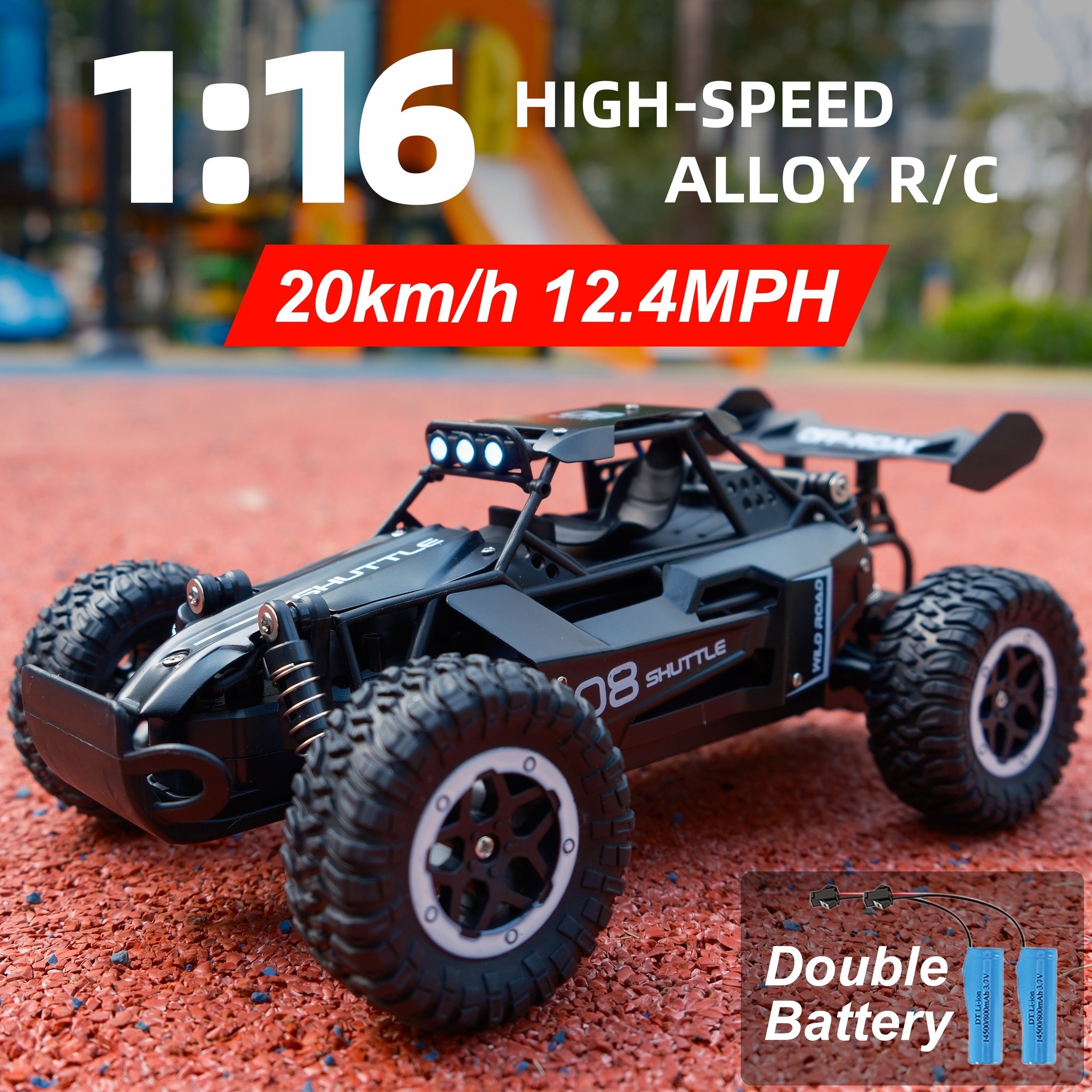 24G Doppelakku 116 RC Auto aus Metall  Crawler mit Geschwindigkeiten bis zu 20 kmh Gelndegngiges OffroadFahrzeug Ferngesteuertes ElektroSpielzeugauto Perfekt als Geschenk zu Halloween und Weihnachten