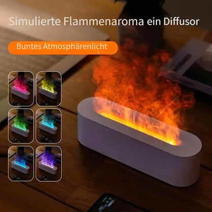 1 AromaDiffusor mit 3 Geschwindigkeiten und Zeitsteuerung LEDLuftbefeuchter mit simulierter Flamme und buntem Atmosphrenlicht Stromversorgung ber USB 150 ml Wassertank kompatibel mit therischen len Stromausfallschutz fr den Einsatz zu Hause 