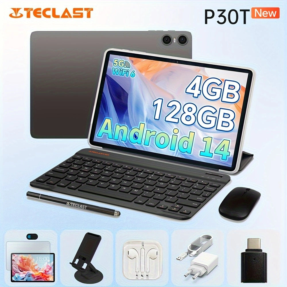 Teclast P30T Tablet 2024 Neuestes Android 14 101 Zoll 4GB RAM128GB ROM Mit 1TB Erweiterung Tablet PC 2 In 1 Tablets Mit Tastatur Teclast Hlle Schutzfolie Kabellose Maus Kopfhrer 6000mAh Akku 1280x800 IPS Display Bildschirm