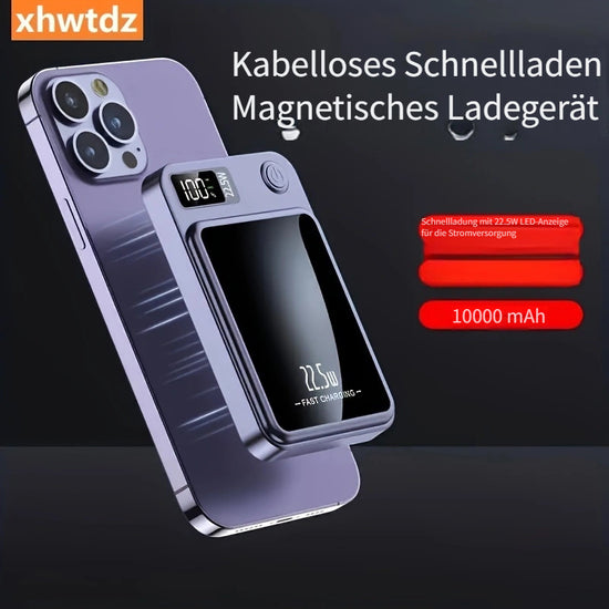 10000 mAh HandyLadeschatz 225 WPD20 W Superschnelles Laden kabelloser Ladeschatz mit magnetischer Saugnapffunktion tragbarer HandyLadeschatz fr AndroidiPhoneGerte USB Typ C LEDStromanzeige