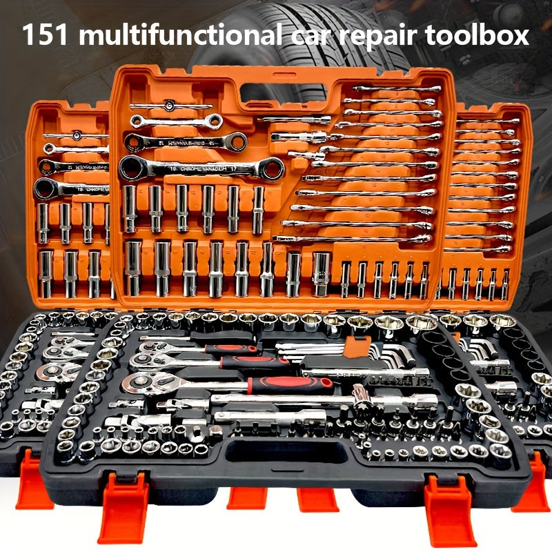 Professionelles AutoReparaturwerkzeugSet  4653151teiliges Set mit Schnellratschenschlssel ChromVanadiumStahl Orange  Ideal fr den Heim und Industriegebrauch